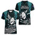 New Zealand Silver Fern Rugby Women V Neck T Shirt Aotearoa All Black Dabbing Ball With Maori Paua Shell - Wonder Print Shop
