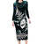 Custom New Zealand Silver Fern Rugby Long Sleeve Bodycon Dress Aotearoa All Black Dabbing Ball With Maori Paua Shell - Wonder Print Shop