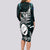 Custom New Zealand Silver Fern Rugby Long Sleeve Bodycon Dress Aotearoa All Black Dabbing Ball With Maori Paua Shell - Wonder Print Shop