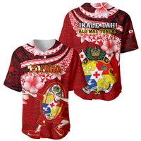 Tonga Rugby Baseball Jersey Ikale Tahi Tongan Ngatu Pattern With Dabbing Ball - Wonder Print Shop