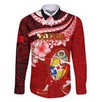 Tonga Rugby Family Matching Off Shoulder Short Dress and Hawaiian Shirt Ikale Tahi Tongan Ngatu Pattern With Dabbing Ball - Wonder Print Shop