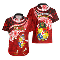 Tonga Rugby Hawaiian Shirt Ikale Tahi Tongan Ngatu Pattern With Dabbing Ball - Wonder Print Shop