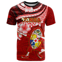 Tonga Rugby T Shirt Ikale Tahi Tongan Ngatu Pattern With Dabbing Ball - Wonder Print Shop