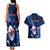 Samoa Rugby Couples Matching Tank Maxi Dress and Hawaiian Shirt Manu Samoa Ula Fala Dabbing Ball Polynesian Blue Version - Wonder Print Shop