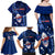 Samoa Rugby Family Matching Off Shoulder Maxi Dress and Hawaiian Shirt Manu Samoa Ula Fala Dabbing Ball Polynesian Blue Version - Wonder Print Shop