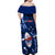 Samoa Rugby Family Matching Off Shoulder Maxi Dress and Hawaiian Shirt Manu Samoa Ula Fala Dabbing Ball Polynesian Blue Version - Wonder Print Shop