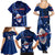 Samoa Rugby Family Matching Summer Maxi Dress and Hawaiian Shirt Manu Samoa Ula Fala Dabbing Ball Polynesian Blue Version - Wonder Print Shop