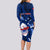 Samoa Rugby Long Sleeve Bodycon Dress Manu Samoa Ula Fala Dabbing Ball Polynesian Blue Version - Wonder Print Shop