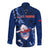 Samoa Rugby Long Sleeve Button Shirt Manu Samoa Ula Fala Dabbing Ball Polynesian Blue Version - Wonder Print Shop