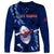 Samoa Rugby Long Sleeve Shirt Manu Samoa Ula Fala Dabbing Ball Polynesian Blue Version - Wonder Print Shop