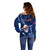 Samoa Rugby Off Shoulder Sweater Manu Samoa Ula Fala Dabbing Ball Polynesian Blue Version - Wonder Print Shop