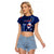 Samoa Rugby Raglan Cropped T Shirt Manu Samoa Ula Fala Dabbing Ball Polynesian Blue Version - Wonder Print Shop
