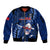 Samoa Rugby Sleeve Zip Bomber Jacket Manu Samoa Ula Fala Dabbing Ball Polynesian Blue Version - Wonder Print Shop