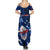 Samoa Rugby Summer Maxi Dress Manu Samoa Ula Fala Dabbing Ball Polynesian Blue Version - Wonder Print Shop