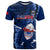 Samoa Rugby T Shirt Manu Samoa Ula Fala Dabbing Ball Polynesian Blue Version - Wonder Print Shop
