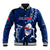 Custom Samoa Rugby Baseball Jacket Manu Samoa Ula Fala Dabbing Ball Polynesian Blue Version - Wonder Print Shop