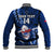 Custom Samoa Rugby Baseball Jacket Manu Samoa Ula Fala Dabbing Ball Polynesian Blue Version - Wonder Print Shop