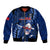 Custom Samoa Rugby Bomber Jacket Manu Samoa Ula Fala Dabbing Ball Polynesian Blue Version - Wonder Print Shop