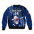 Custom Samoa Rugby Bomber Jacket Manu Samoa Ula Fala Dabbing Ball Polynesian Blue Version - Wonder Print Shop
