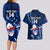 Custom Samoa Rugby Couples Matching Long Sleeve Bodycon Dress and Hawaiian Shirt Manu Samoa Ula Fala Dabbing Ball Polynesian Blue Version - Wonder Print Shop