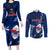 Custom Samoa Rugby Couples Matching Long Sleeve Bodycon Dress and Long Sleeve Button Shirts Manu Samoa Ula Fala Dabbing Ball Polynesian Blue Version - Wonder Print Shop
