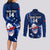 Custom Samoa Rugby Couples Matching Long Sleeve Bodycon Dress and Long Sleeve Button Shirts Manu Samoa Ula Fala Dabbing Ball Polynesian Blue Version - Wonder Print Shop