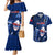 Custom Samoa Rugby Couples Matching Mermaid Dress and Hawaiian Shirt Manu Samoa Ula Fala Dabbing Ball Polynesian Blue Version - Wonder Print Shop