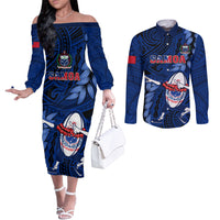 custom-samoa-rugby-couples-matching-off-the-shoulder-long-sleeve-dress-and-long-sleeve-button-shirts-manu-samoa-ula-fala-dabbing-ball-polynesian-blue-version