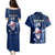 Custom Samoa Rugby Couples Matching Puletasi Dress and Hawaiian Shirt Manu Samoa Ula Fala Dabbing Ball Polynesian Blue Version - Wonder Print Shop