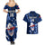 Custom Samoa Rugby Couples Matching Summer Maxi Dress and Hawaiian Shirt Manu Samoa Ula Fala Dabbing Ball Polynesian Blue Version - Wonder Print Shop