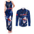 Custom Samoa Rugby Couples Matching Tank Maxi Dress and Long Sleeve Button Shirts Manu Samoa Ula Fala Dabbing Ball Polynesian Blue Version - Wonder Print Shop