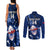 Custom Samoa Rugby Couples Matching Tank Maxi Dress and Long Sleeve Button Shirts Manu Samoa Ula Fala Dabbing Ball Polynesian Blue Version - Wonder Print Shop