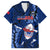 Custom Samoa Rugby Family Matching Long Sleeve Bodycon Dress and Hawaiian Shirt Manu Samoa Ula Fala Dabbing Ball Polynesian Blue Version - Wonder Print Shop