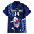 Custom Samoa Rugby Family Matching Long Sleeve Bodycon Dress and Hawaiian Shirt Manu Samoa Ula Fala Dabbing Ball Polynesian Blue Version - Wonder Print Shop