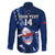 Custom Samoa Rugby Family Matching Long Sleeve Bodycon Dress and Hawaiian Shirt Manu Samoa Ula Fala Dabbing Ball Polynesian Blue Version - Wonder Print Shop