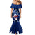 Custom Samoa Rugby Family Matching Mermaid Dress and Hawaiian Shirt Manu Samoa Ula Fala Dabbing Ball Polynesian Blue Version - Wonder Print Shop