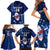 Custom Samoa Rugby Family Matching Short Sleeve Bodycon Dress and Hawaiian Shirt Manu Samoa Ula Fala Dabbing Ball Polynesian Blue Version - Wonder Print Shop