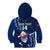 Custom Samoa Rugby Kid Hoodie Manu Samoa Ula Fala Dabbing Ball Polynesian Blue Version - Wonder Print Shop