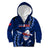 Custom Samoa Rugby Kid Hoodie Manu Samoa Ula Fala Dabbing Ball Polynesian Blue Version - Wonder Print Shop