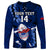 Custom Samoa Rugby Long Sleeve Shirt Manu Samoa Ula Fala Dabbing Ball Polynesian Blue Version - Wonder Print Shop