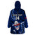 Custom Samoa Rugby Wearable Blanket Hoodie Manu Samoa Ula Fala Dabbing Ball Polynesian Blue Version - Wonder Print Shop