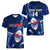 Custom Samoa Rugby Women V Neck T Shirt Manu Samoa Ula Fala Dabbing Ball Polynesian Blue Version - Wonder Print Shop