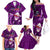 Samoa Rugby Family Matching Off Shoulder Long Sleeve Dress and Hawaiian Shirt Manu Samoa Ula Fala Dabbing Ball Polynesian Purple Version - Wonder Print Shop