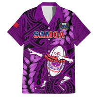Samoa Rugby Family Matching Tank Maxi Dress and Hawaiian Shirt Manu Samoa Ula Fala Dabbing Ball Polynesian Purple Version - Wonder Print Shop