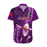 Samoa Rugby Hawaiian Shirt Manu Samoa Ula Fala Dabbing Ball Polynesian Purple Version - Wonder Print Shop
