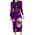 Samoa Rugby Long Sleeve Bodycon Dress Manu Samoa Ula Fala Dabbing Ball Polynesian Purple Version - Wonder Print Shop