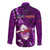 Samoa Rugby Long Sleeve Button Shirt Manu Samoa Ula Fala Dabbing Ball Polynesian Purple Version - Wonder Print Shop