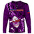 Samoa Rugby Long Sleeve Shirt Manu Samoa Ula Fala Dabbing Ball Polynesian Purple Version - Wonder Print Shop