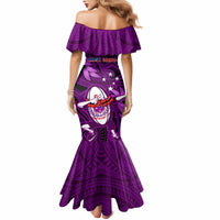Samoa Rugby Mermaid Dress Manu Samoa Ula Fala Dabbing Ball Polynesian Purple Version - Wonder Print Shop