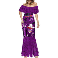 Samoa Rugby Mermaid Dress Manu Samoa Ula Fala Dabbing Ball Polynesian Purple Version - Wonder Print Shop